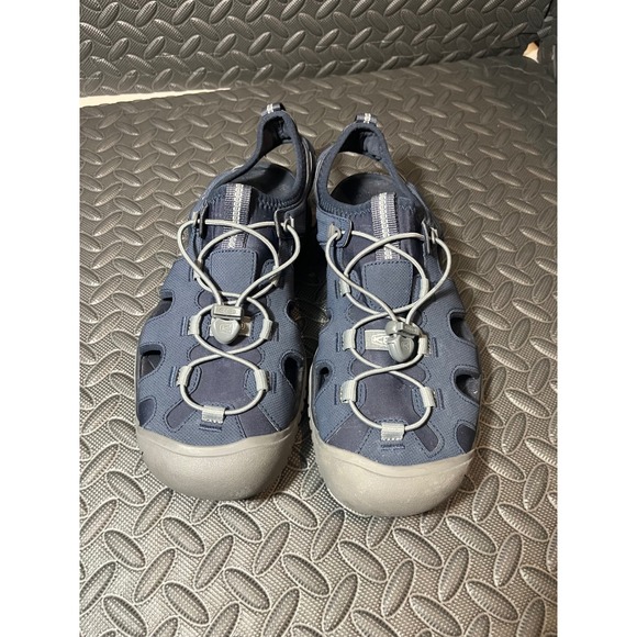 KEEN Solr Water Sandals Mens Size 10 Navy Blue Gray Bungee Lace Sport Hiking